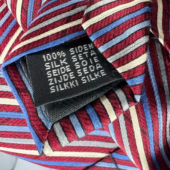 Cape Cod Nexkwear - Men’s Tie - 60” Long- Repp Stripe Patriotic Necktie Red Blue - Picture 4 of 6